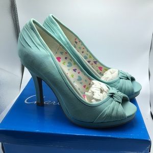 Pale Blue canvas Charlotte Russe Heels Size 9